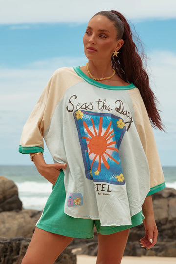 SABBI - The Seas The Day Raglan Tee - Sky