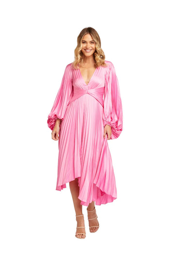 Acler - Palms Midi Dress - Confetti Pink