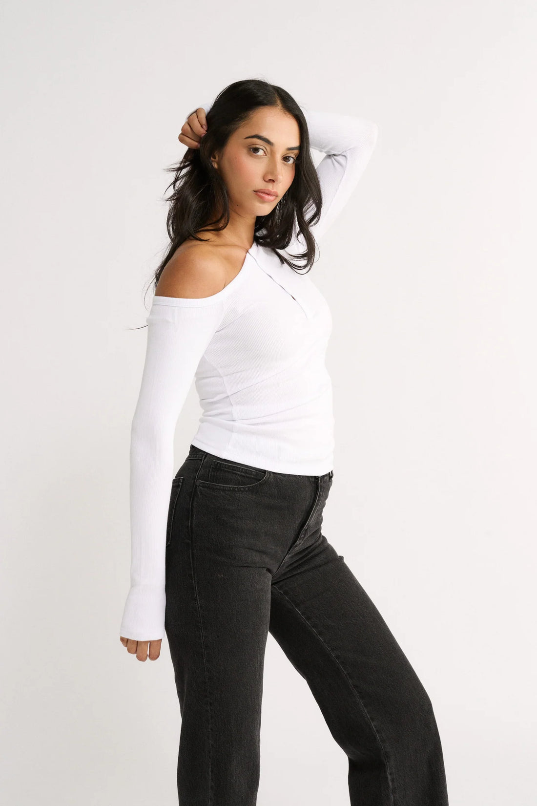 Primi - Cobie Off Shoulder Long Sleeve - Optic White