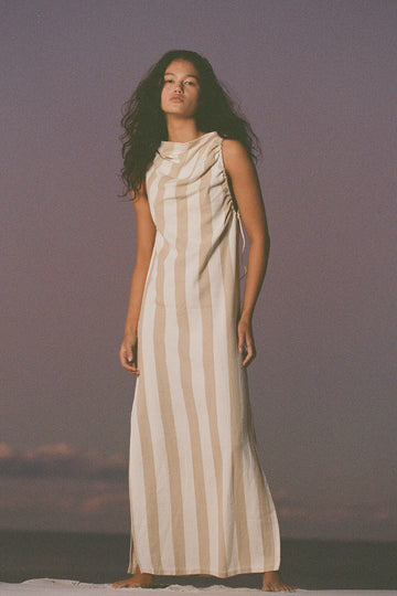 Zulu and Zephyr - Organic Cotton Dress - Natural Stripe