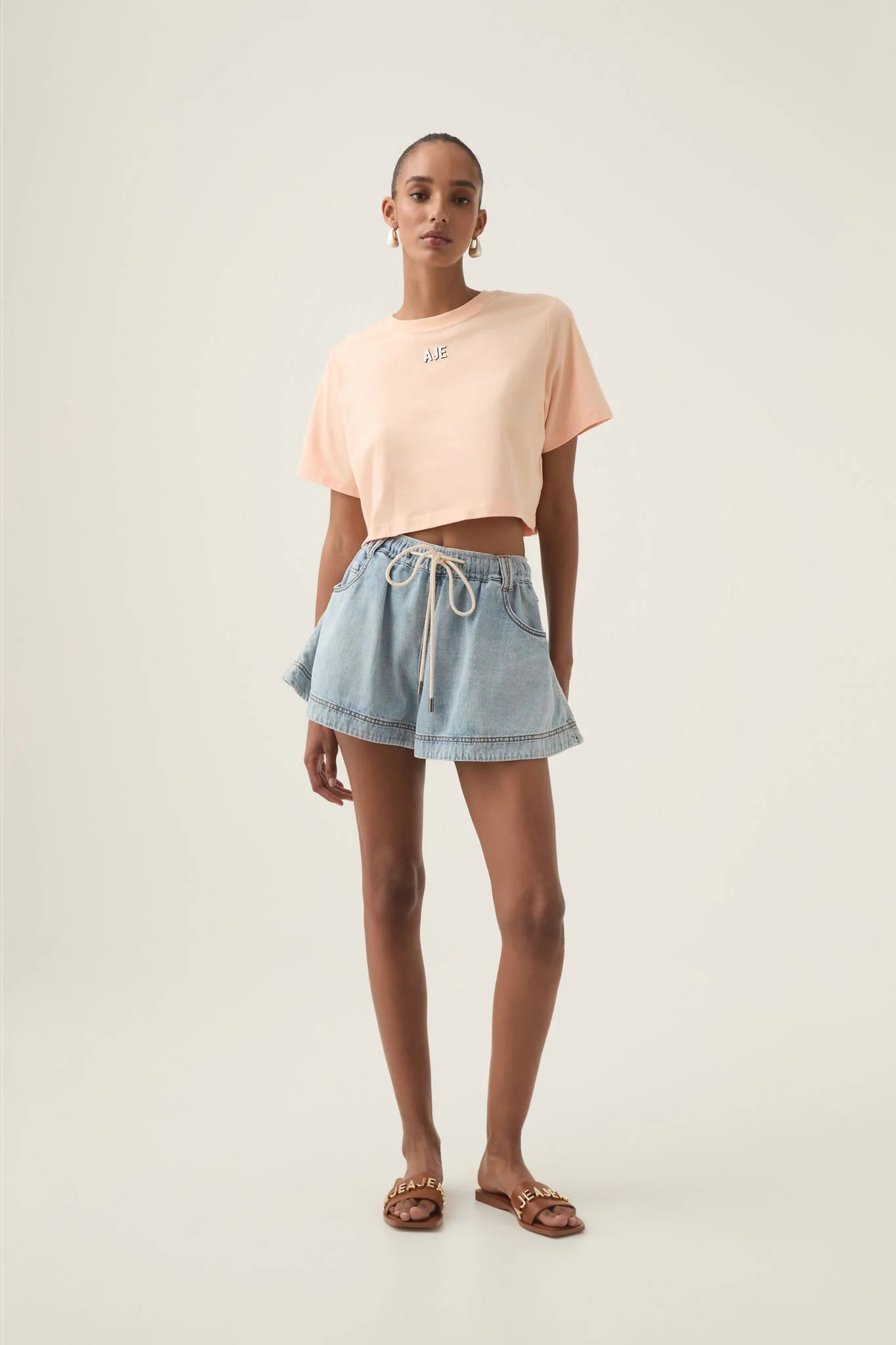 AJE Beam Embroided Crop Tee