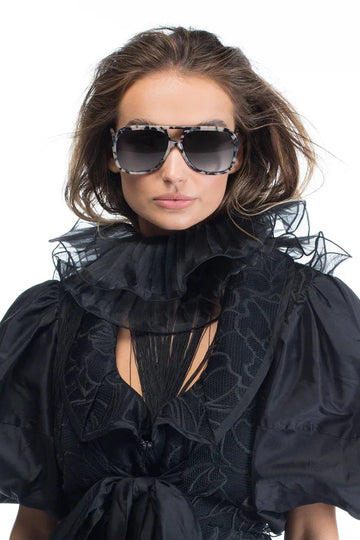 Valley Eyewear - Bang - Ivory Tort w. Rose Gold Metal Trim / Black Gradient Lens
