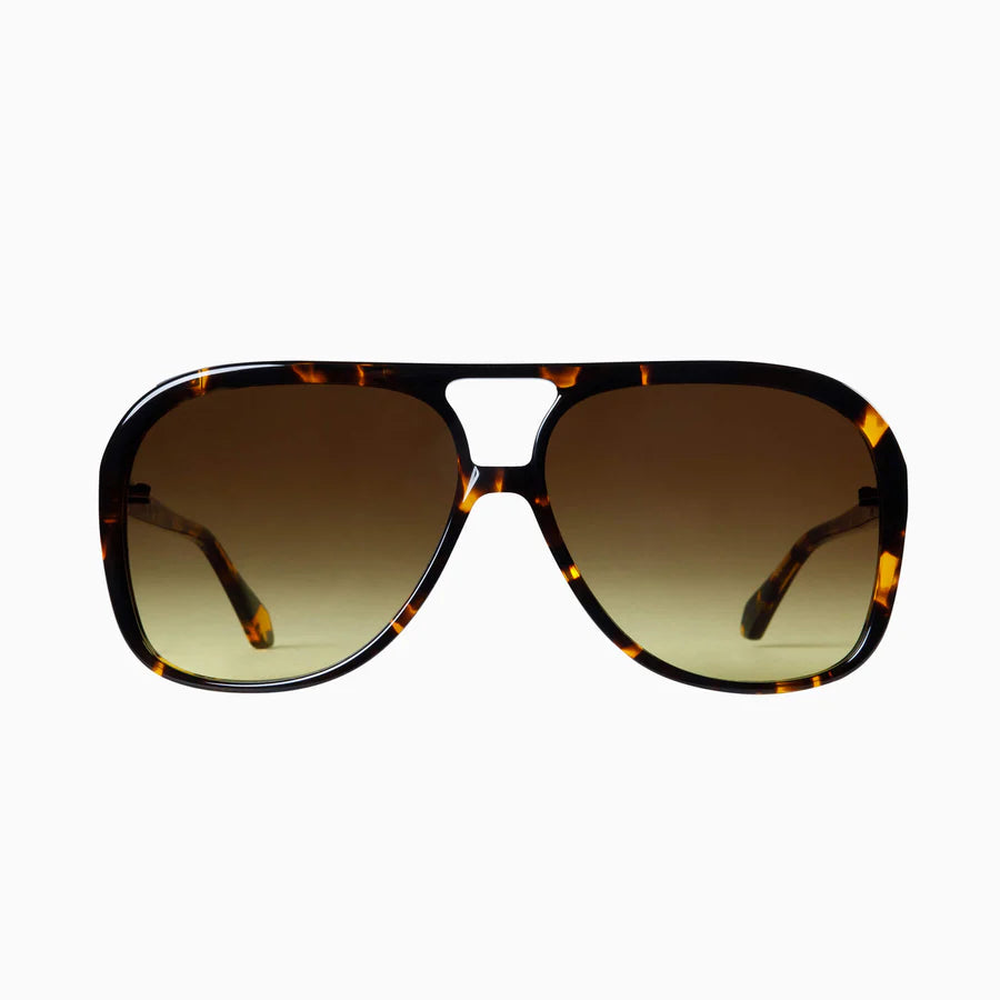 Valley Eyewear - Bang - Dark Tortoise w. Matte Black Metal Trim / Brown to Yellow Gradient Lens