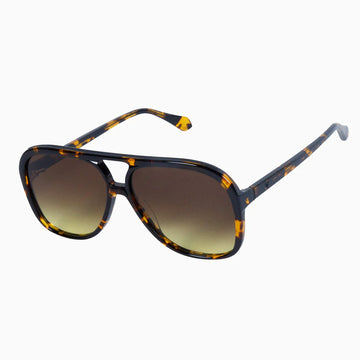 Valley Eyewear - Bang - Dark Tortoise w. Matte Black Metal Trim / Brown to Yellow Gradient Lens