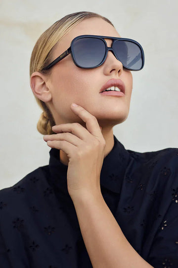 Valley Eyewear - Bang Bang - Gloss Black w. Gold Metal / Black Gradient Lens