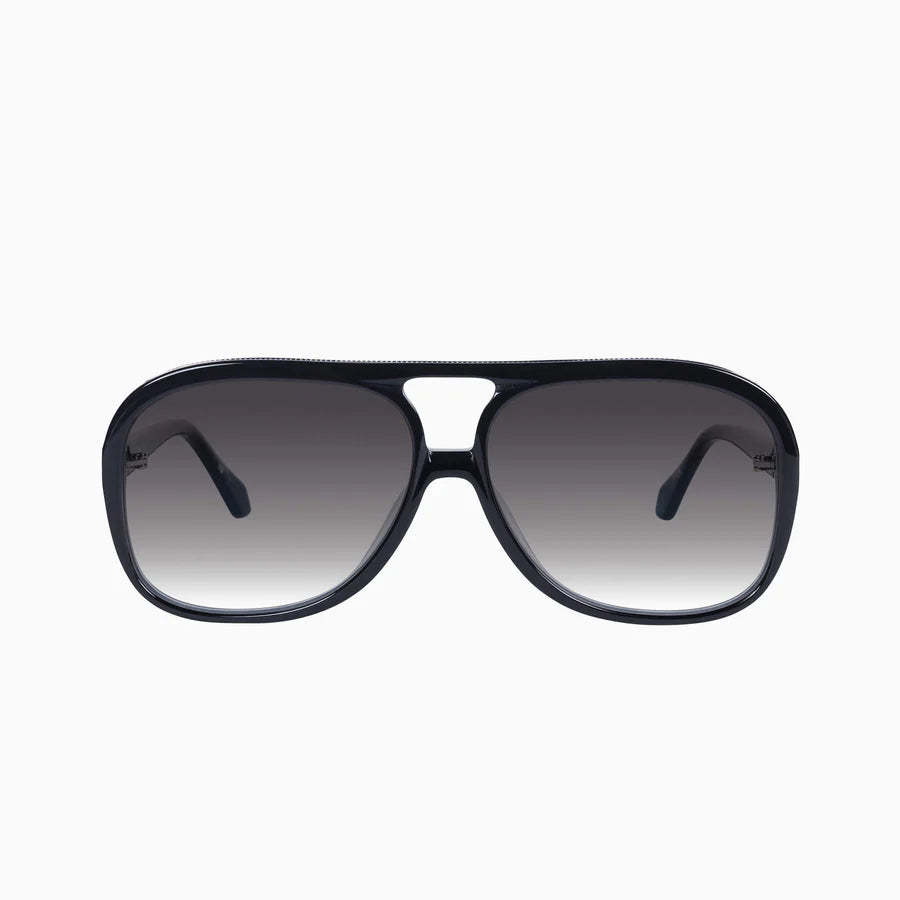 Valley Eyewear - Bang Bang - Gloss Black w. Gold Metal / Black Gradient Lens