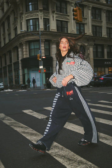 SABBI - Be Happy Wide Leg Sweat Pants - Gingham