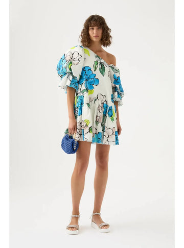 AJE - CY Off The Shoulder Smock Mini Dress - Cool Camelia Floral