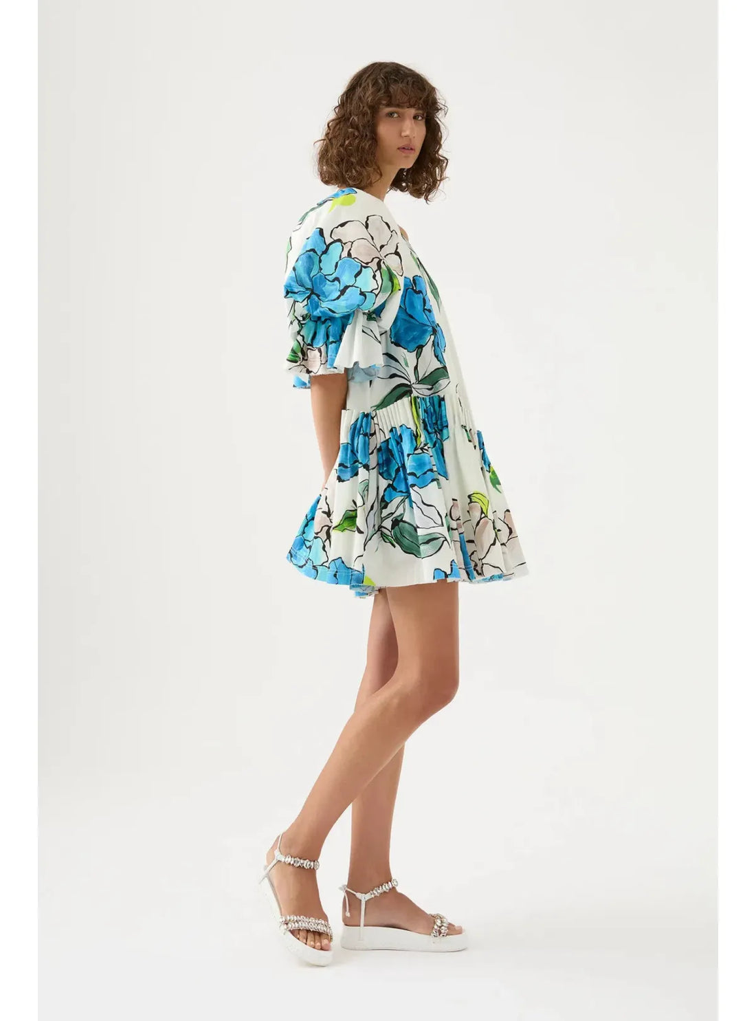 AJE - CY Off The Shoulder Smock Mini Dress - Cool Camelia Floral