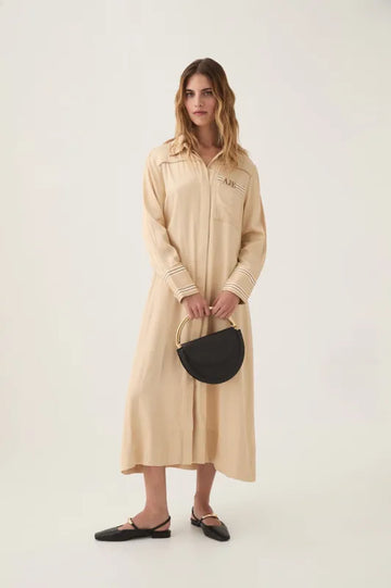 AJE - Enfilande Logo Midi Dress - Ercu Beige