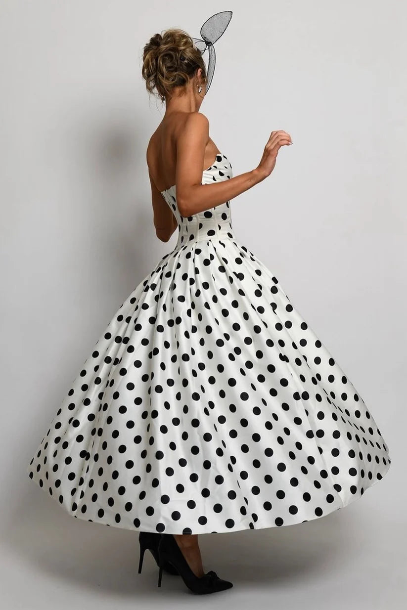 Atoir - Pepper Midi Dress - White & Black Spot
